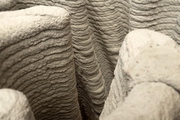 3d printing house buildings technology construction autonomous disrupt concept. Closeup to lime or...