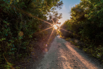 Obraz premium sunset at Mahahual Caribbean beach in Costa Maya of Mayan Mexico