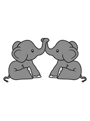 elefanten 2 freunde team paar liebe pärchen brüder schwestern geschwister sitzend süß kalb klein kind baby clipart comic cartoon niedlich dickhäuter savanne rüsseltier jumbo grauer riese