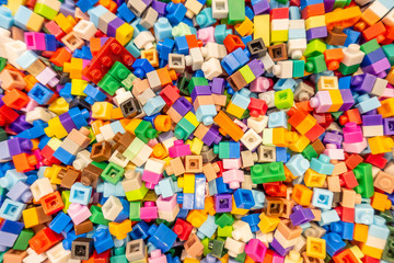 Colorful plastic toy bricks for enhance child development