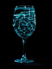 steel chain in glass