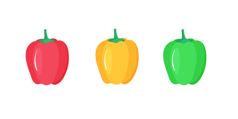 Paprika. Red, yellow and green peppers. Fresh vegetables.