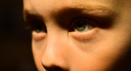 I have bad eyesight. Oculist prescribe corrective lens. Little boy with poor eye sight. Small boy wear contact lens. Eyesight checkup at oculist. Childhood health care. Keep an eye on your health