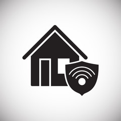 Smart home related icon on background for graphic and web design. Simple vector sign. Internet concept symbol for website button or mobile app.