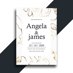 luxury wedding card design with marble texture