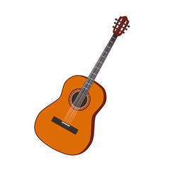 Obraz premium Musical instrument guitar. Isolated icon vector illustration on white background.