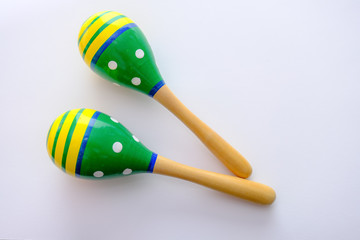 shakers maracas isolated on white background percussion