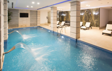 Swimming pool in hotel spa and wellness center