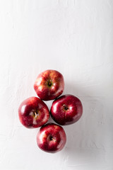 Apple on a white board with copyspace