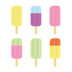 Set of ice cream on a stick