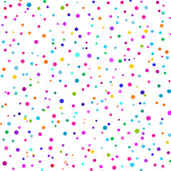 Multicolored confetti on a white background