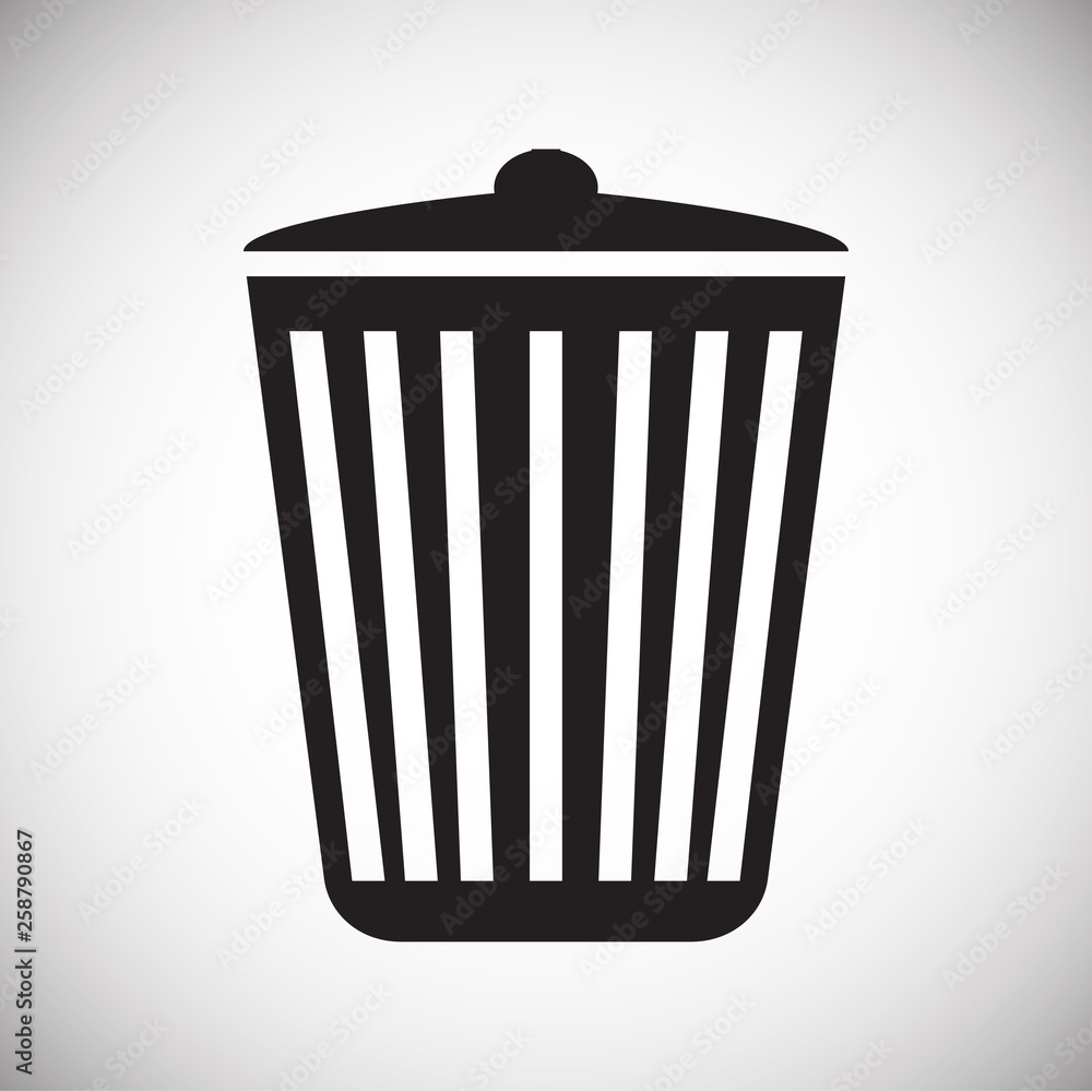 Poster trash bin icon on background for graphic and web design. simple vector sign. internet concept symbol