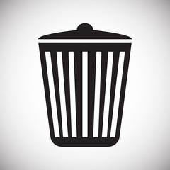 Trash bin icon on background for graphic and web design. Simple vector sign. Internet concept symbol for website button or mobile app.