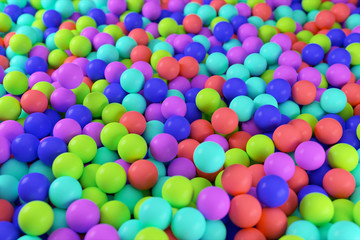 Colorful 3d illustration background from a pile of abstract spheres