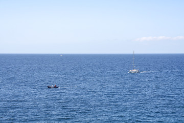 Typical sea scene with boats