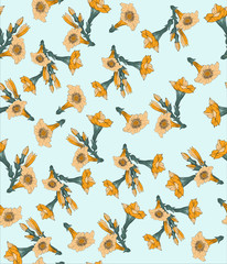 beautiful floral design in seamless pattern style for festive decor on light background