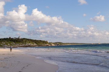Paradise Beach also called Playa Paraiso at sunrise - Tulum, Quintana Roo, Mexico