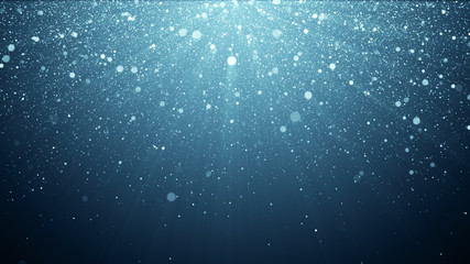 Obraz na płótnie Canvas Blue glitter background with sparkle shine light confetti effect 3d illustration