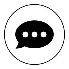 Chat icon vector. Chat Icon in trendy flat style. Speech bubble symbol in black circle