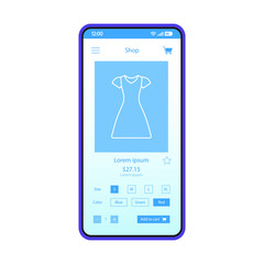 Online shopping app smartphone interface vector template