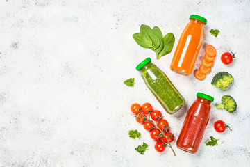 Fruit and Vegetable smoothie drink. 