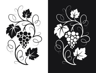 Grapes decorative pattern. - obrazy, fototapety, plakaty