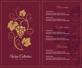 Wine list design template.