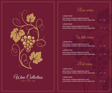 Wine list design template.