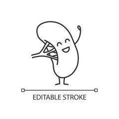 Happy human spleen emoji linear icon