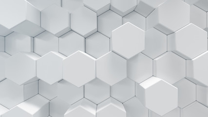 Fototapeta premium 3D sześciokąta abstrakta ilustracyjny geometryczny tło. Sześciokątny wzór powierzchni, sześciokątny plaster miodu.
