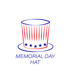 memorial day hat colored icon. Element of memorial day illustration icon. Signs and symbols can be used for web, logo, mobile app, UI, UX