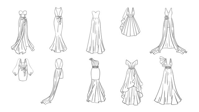Dress Drawing Gown Design Art  Ball  Sketch Costume 700 Transparent PNG