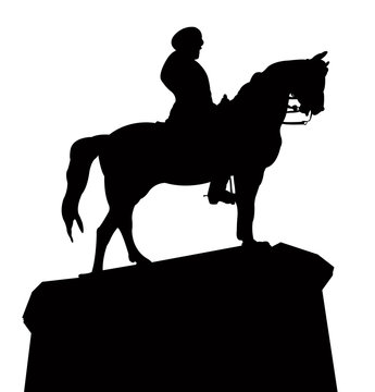 Statue of mustafa kemal atat&uuml;rk, silhouette vecto