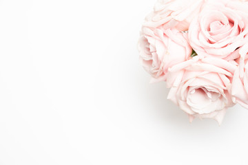 Blush Rose Floral feminine flat lay  background