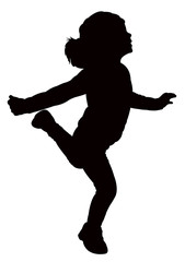 a girl running body silhouette vector