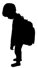 a student boy body silhouette vector