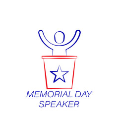 memorial day speaker colored icon. Element of memorial day illustration icon. Signs and symbols can be used for web, logo, mobile app, UI, UX