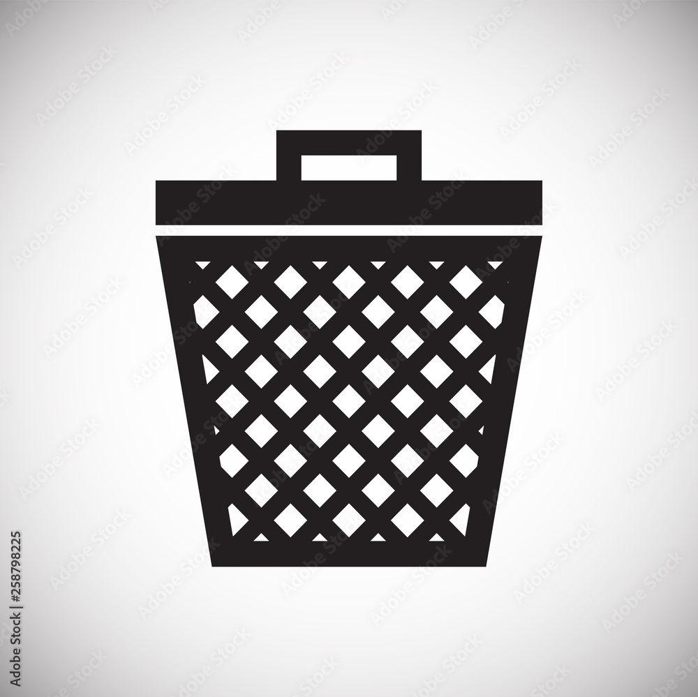 Poster trash bin icon on background for graphic and web design. simple vector sign. internet concept symbol