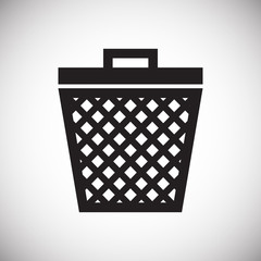 Trash bin icon on background for graphic and web design. Simple vector sign. Internet concept symbol for website button or mobile app.