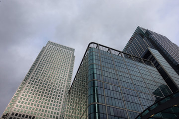 Photo of skyscraper complex in iconic Canary Wharf business district area, London, United Kingdom