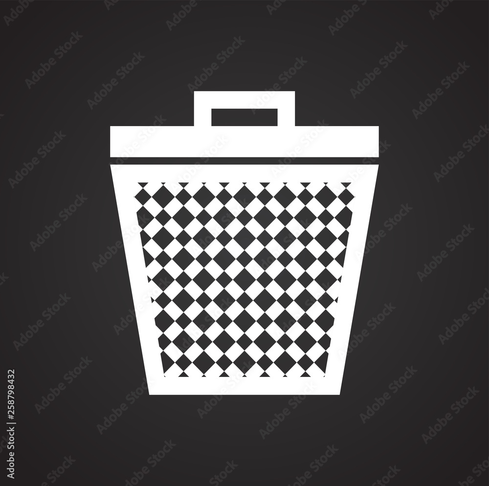 Poster trash bin icon on background for graphic and web design. simple vector sign. internet concept symbol