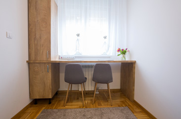 Apartment interior, study corner