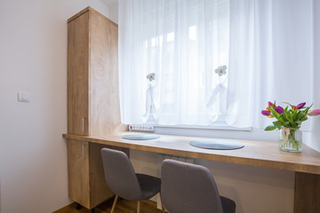 Apartment interior, study corner