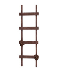 Old wooden staircase on a white background