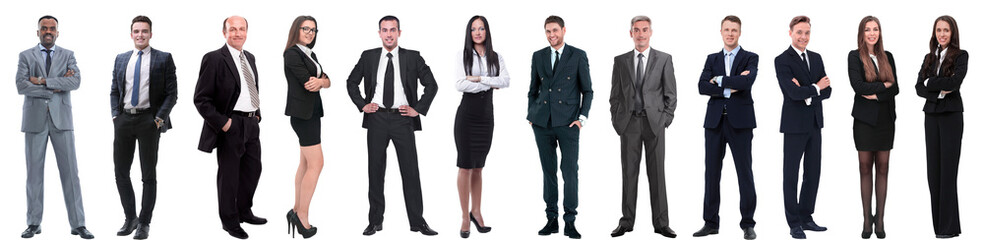 group of successful business people isolated on white