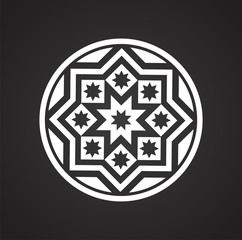 Mandala icon on background for graphic and web design. Simple vector sign. Internet concept symbol for website button or mobile app.
