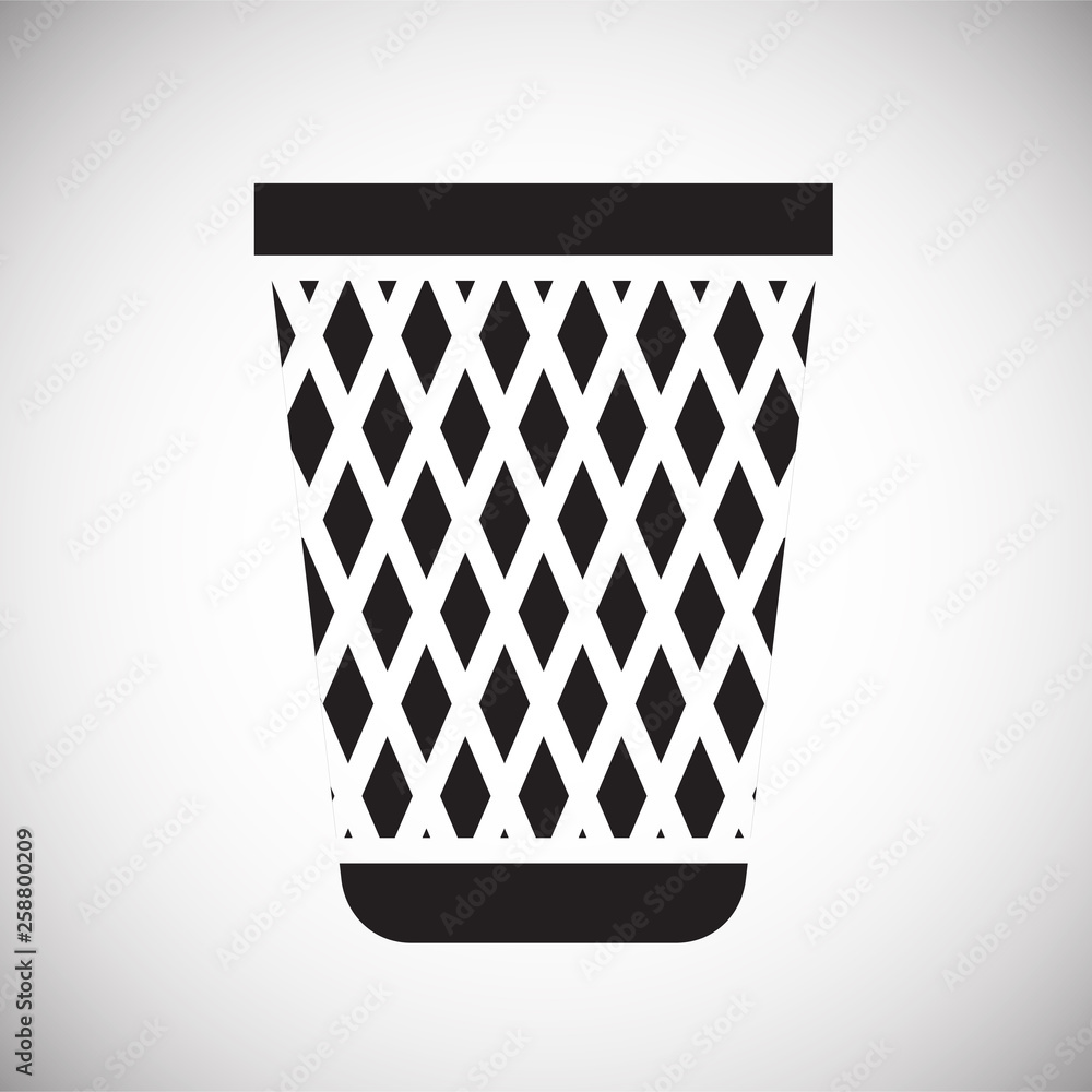 Poster trash bin icon on background for graphic and web design. simple vector sign. internet concept symbol