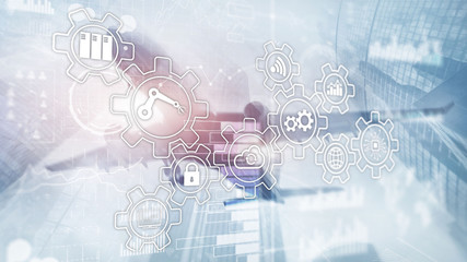 Obraz premium Technology innovation and process automation. Smart industry 4.0.