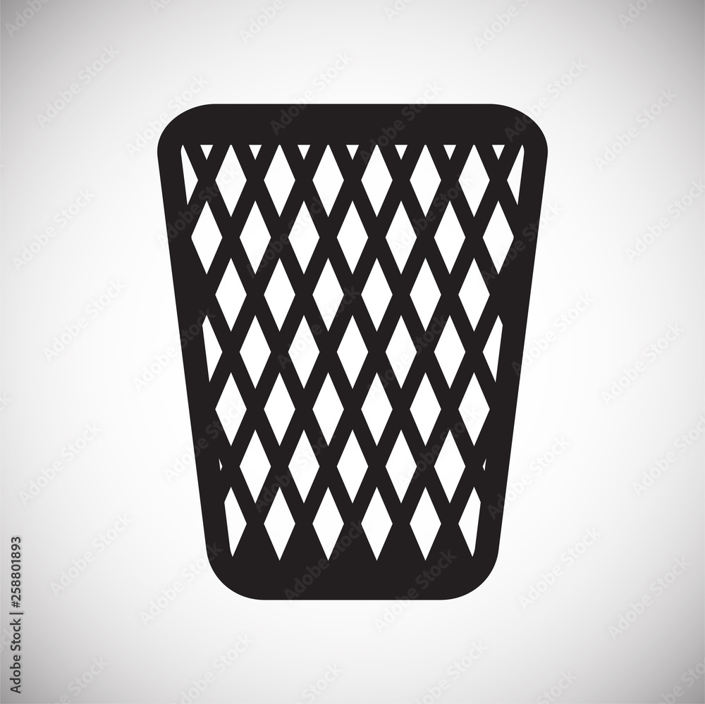 Poster trash bin icon on background for graphic and web design. simple vector sign. internet concept symbol