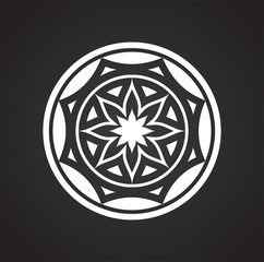Mandala icon on background for graphic and web design. Simple vector sign. Internet concept symbol for website button or mobile app.